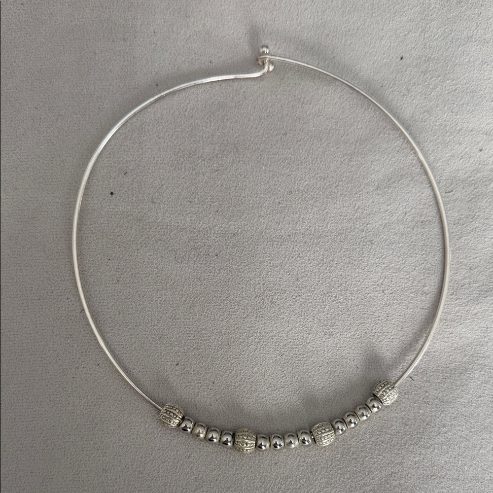Elegant Silver Beaded Necklace